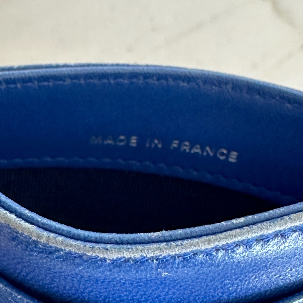 Vintage CHANEL cardholder in blue lambskin - Picture 4 of 15